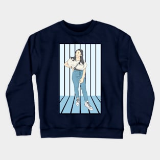 Girl Blue sky Denim Clpud Collection Crewneck Sweatshirt